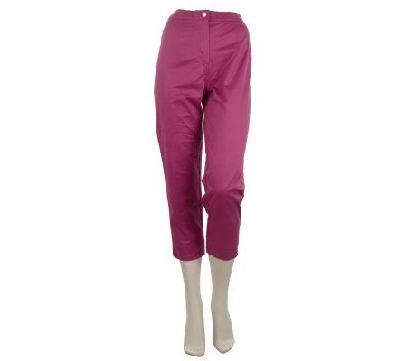 Bob Mackies Twill Capri Pants w/Back Pockets - A214078