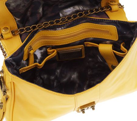 K-DASH by Kardashian Lamb Leather Clutch with Stud Detail