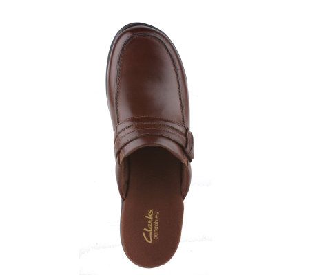 Clarks Bendables Leather LightweightClog w/ Strap Detail