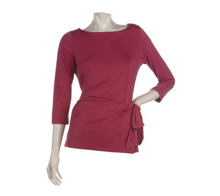 Kelly by Clinton Kelly 3/4 Sleeve Top with Wrap Detail - A218778