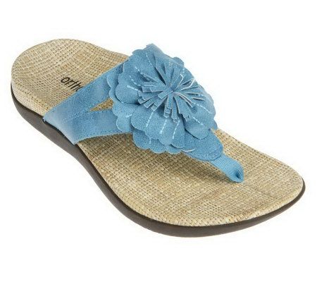 Orthaheel Talia Orthotic Thong Sandals w/Flower Detail - A221478