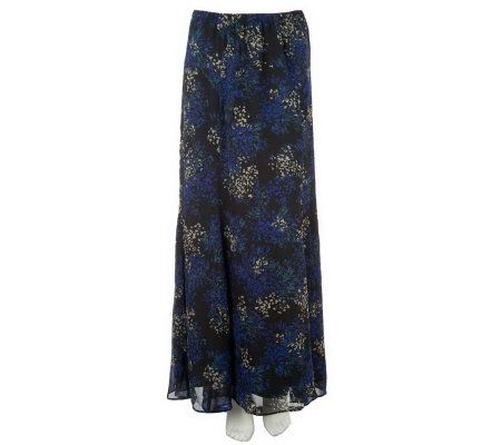 Nicole Richie Collection Pull-on Floral Print Maxi Skirt - A228678