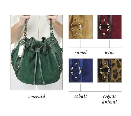 Tignanello Suede Drawstring Shoulder Bag