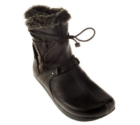 Kalso Central Too Leather Lace-up Boots w/ Faux Fur - A229678