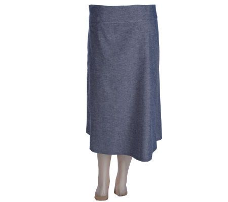 As Is Elizabeth Hasselback Chambray Skirt