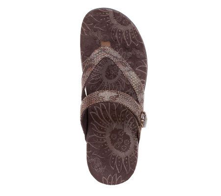 Orthaheel Cocoa Orthotic Thong Sandals w/ Adj. Strap
