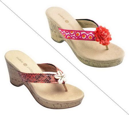Lindsay Phillips Brenna Cork Wedge Heel SwitchFlop Flip Flops - A326778