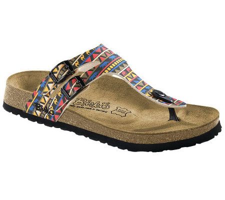 Birkis Womens Milos Spike Print Thong Sandals - A326878