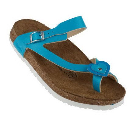 Birkis Two-tone Heart Accent Thong Sandals - A89378