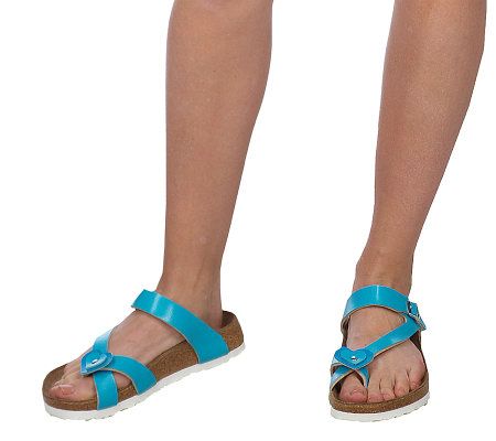 Birkis Two-tone Heart Accent Thong Sandals