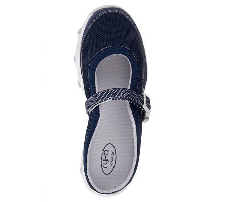 Ryka Fabric & Mesh Adjustable Strap & Buckle Mary Janes