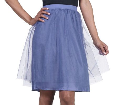 Isaac Mizrahi Live! Double Layer Tulle Party Skirt - A213379