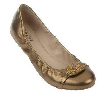 KathyVanZeeland Ballet Flats with Jeweled Ornament - A214579