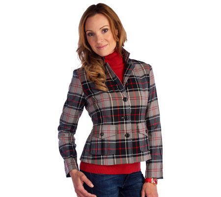 Joan Rivers Equestrian Plaid Jacket - A215879
