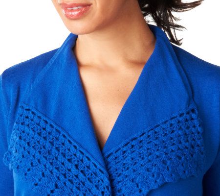 Isaac Mizrahi Live! 3/4 Sleeve Cascade Front Cardigan