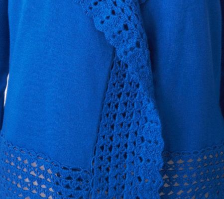 Isaac Mizrahi Live! 3/4 Sleeve Cascade Front Cardigan