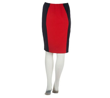 George Simonton Colorblock Hollywood Waist Pull-on Pencil Skirt