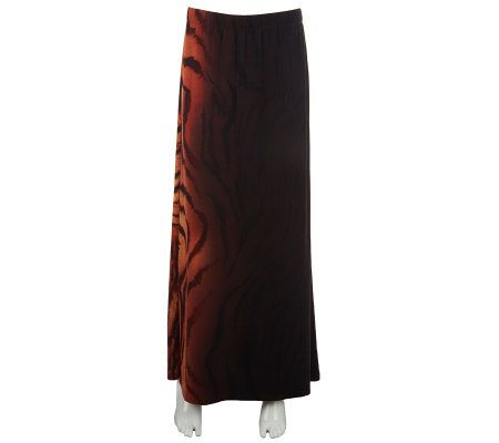 Susan Graver Printed Liquid Knit Maxi Skirt - A228079