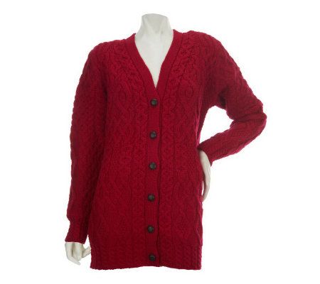 Aran Craft Merino Wool Back to Basics Button Front Cardigan - A228579
