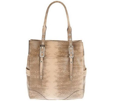 B. Makowsky Leather North/South Tote with Adjust. Straps - A228879