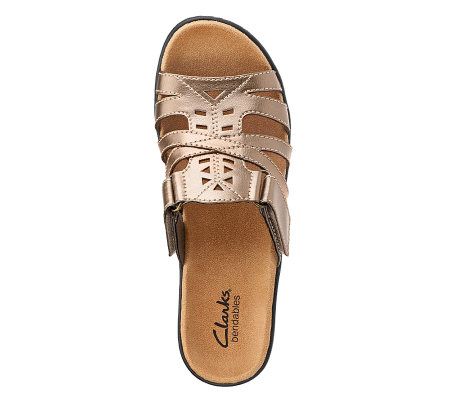 Clarks Bendables Lexi Holly Leather Light- Weight Slides