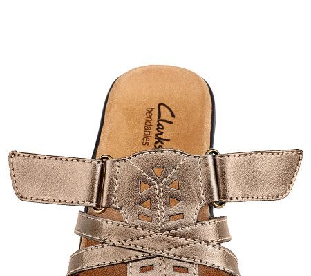Clarks Bendables Lexi Holly Leather Light- Weight Slides