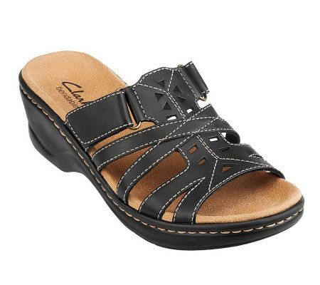 Clarks Bendables Lexi Holly Leather Light- Weight Slides - A229879