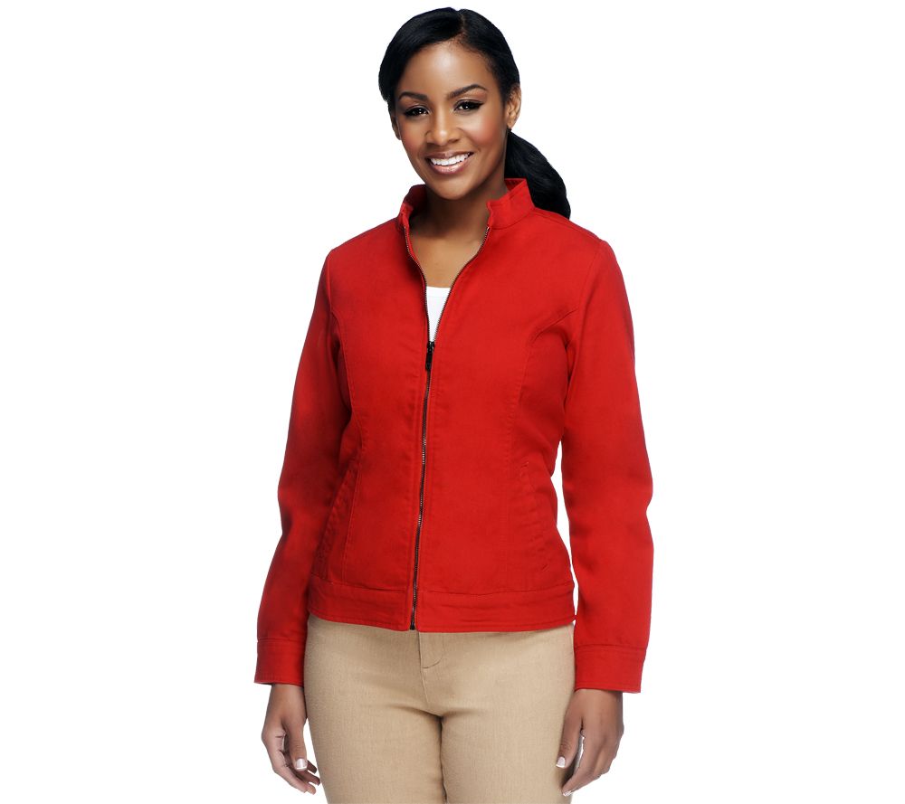 Liz Claiborne New York Zip Front Denim Jacket - A230679