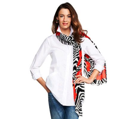 Joan Rivers Wild Poppies Scarf - A230779