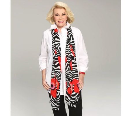 Joan Rivers Wild Poppies Scarf