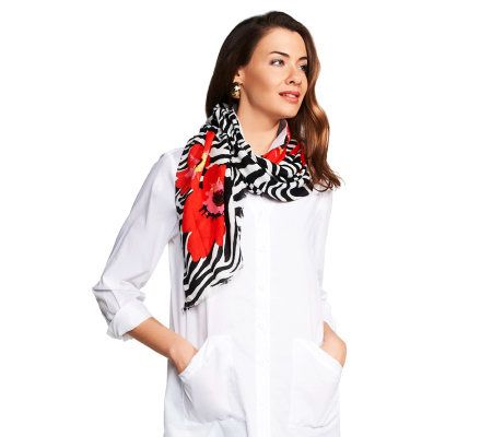 Joan Rivers Wild Poppies Scarf