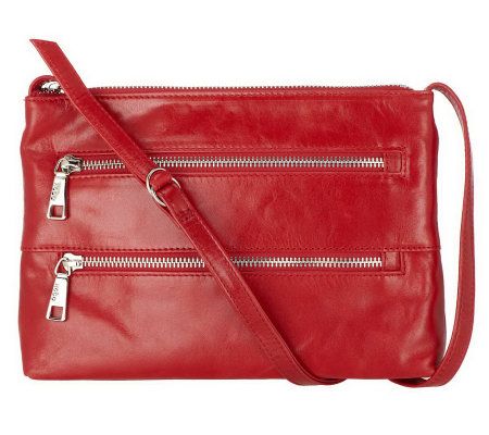 Hobo Leather Mara Crossbody Bag with Triple Zip Design - A232179