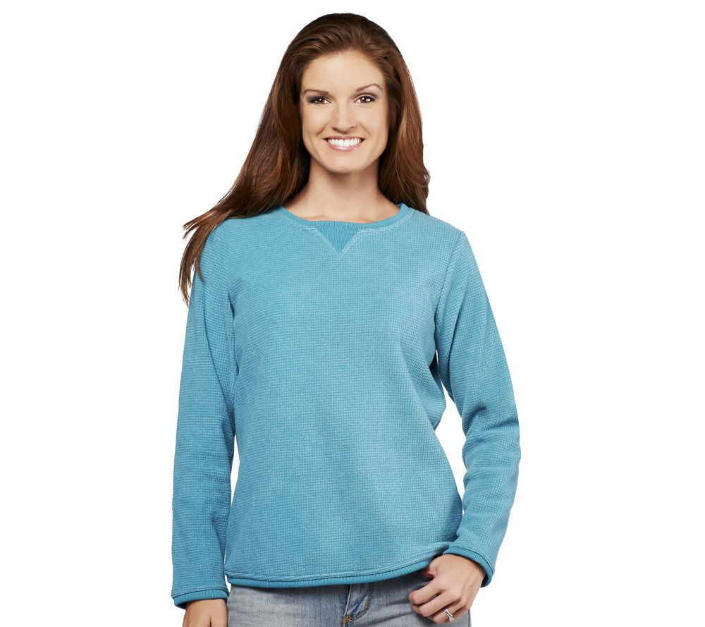 As Is Denim & Co. Textured Chenille Sweatshirt - A235879