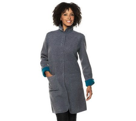 Susan Graver Reversible Fleece Coat - A46579