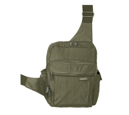 baggallini Crinkle Nylon Messenger Bagg with Cell Phone Pocket - A139380