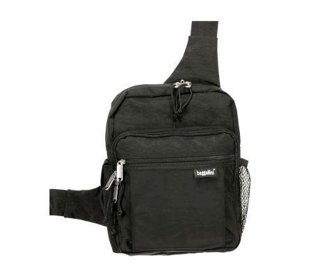 baggallini Crinkle Nylon Messenger Bagg with Cell Phone Pocket