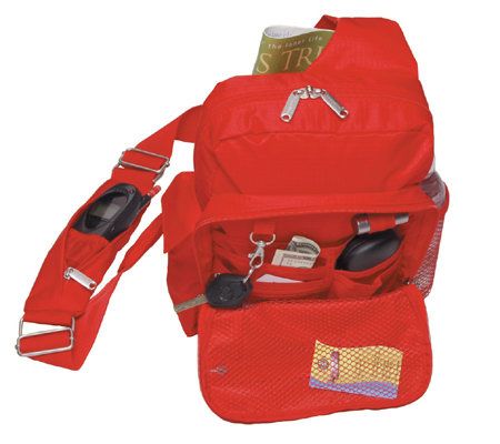 baggallini Crinkle Nylon Messenger Bagg with Cell Phone Pocket