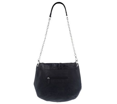 LOGO by Lori Goldstein Faux Leather Multi-Flap Handbag