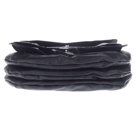 LOGO by Lori Goldstein Faux Leather Multi-Flap Handbag