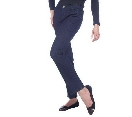 Isaac Mizrahi Live! Straight Leg Five Pocket Denim Jeans - A212580