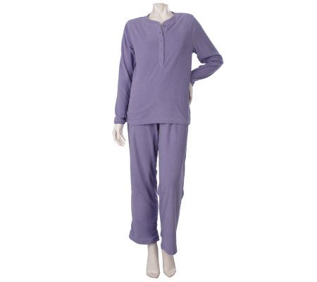 Stan Herman Solid Microfleece 2-Piece Lounge Set - A217380