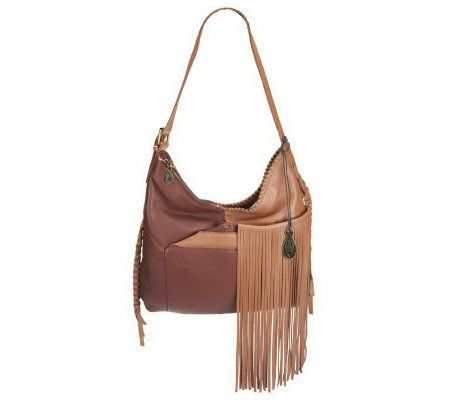 Muxo by Camila Alves Leather Square Hobo w/Fringe - A222580