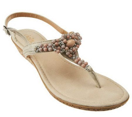 Rialto Greta Thong Sandals w/Stud Detail & Adj. Strap - A222980