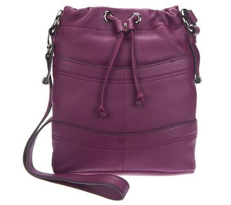 B.Makowsky Pebble Embossed Leather Drawstring Crossbody Bag - A228980