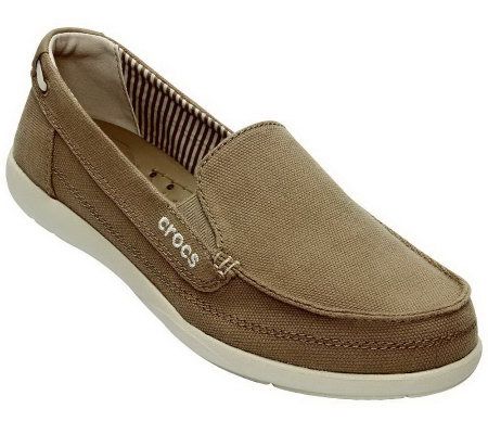 Crocs Womens Walu Canvas Loafers - A327880