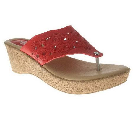 Spring Step Style Foamy Leather Thong Sandals - A328580