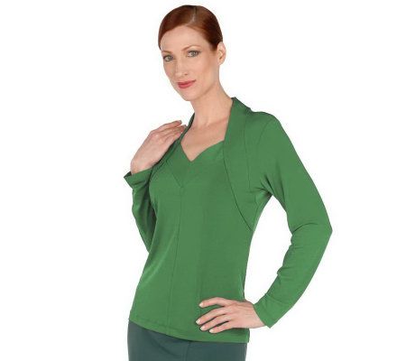 George Simonton Stretch Milky Knit Seamed V-neck Top - A70080
