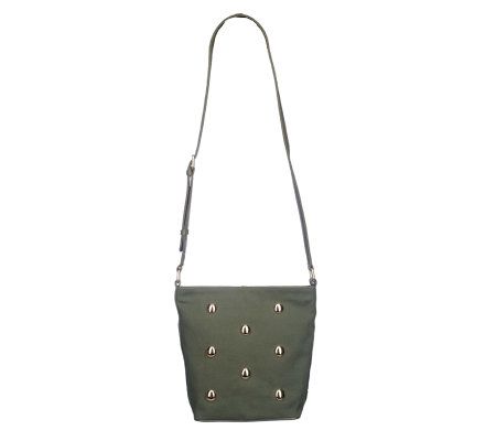Isaac Mizrahi Live! Studded Canvas Bucket Bag - A203781