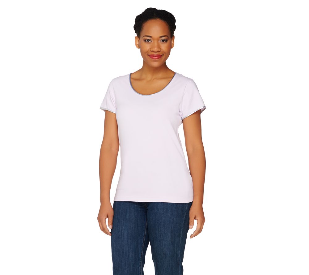 Linea by Louis DellOlio Short Sleeve T-shirt with Trim Detail - A215181