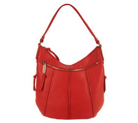 Tignanello Pebble Leather Hobo Bag with Seam Details - A224181